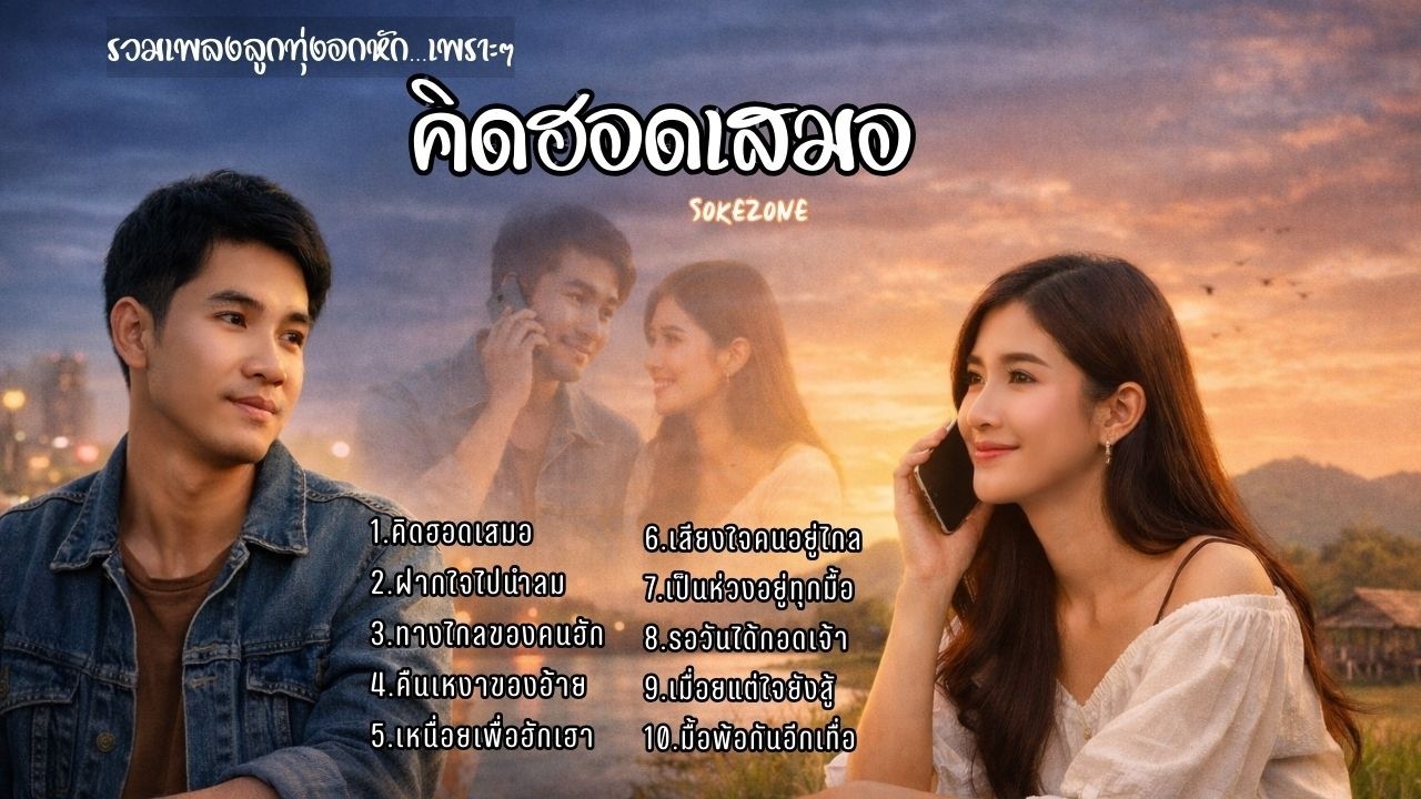 รวมเพลงคิดถืงคนอยู่ไกล #คิดฮอดเสมอ -โชคโชน [SOKEZONE MUSIC Official] #ฝากใจไปนำลม #ทางไกลของคนฮัก