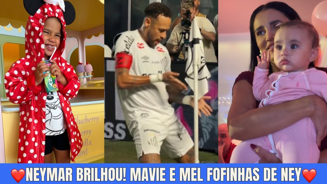 Neymar Brilha no Campo e Mavie e Mel Aparecem Hipnotizadas no Teatro Juntinhas da Bruna Biancardi