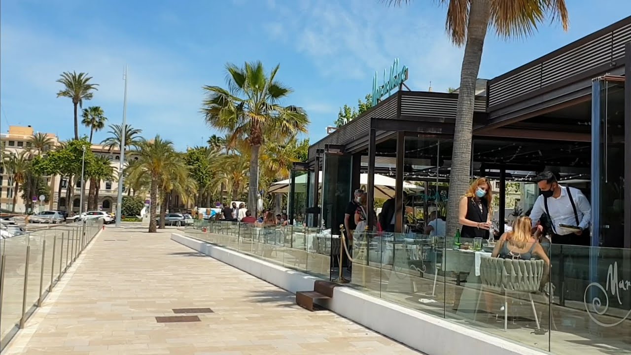 🇪🇸 Paseo Maritimo 🌴 Palma de Mallorca ❤ third of May 🕒☀️ 24&deg;CWalking tour!