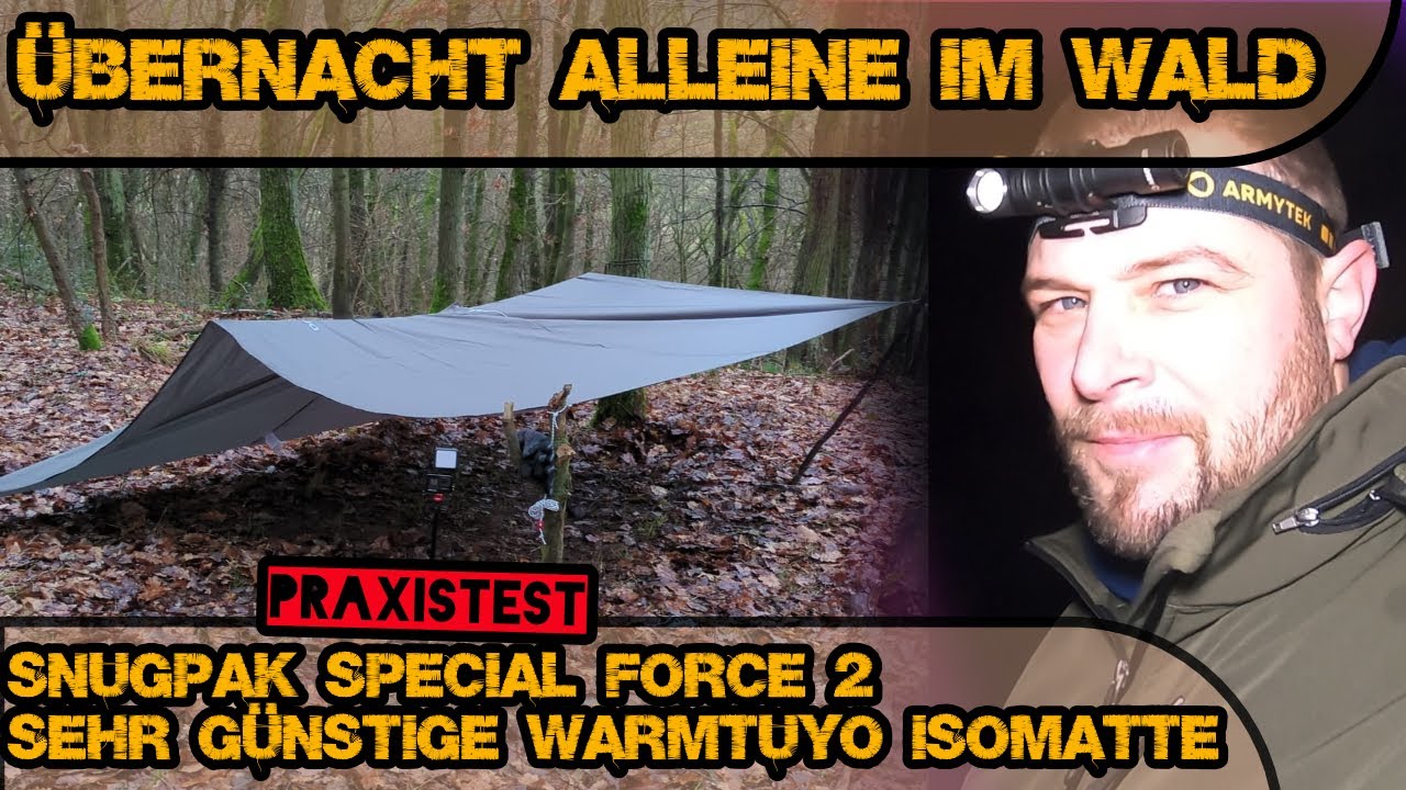 Thorsten biwakiert alleine mit Snugpak Special forces 2 und  billig Luftmatte