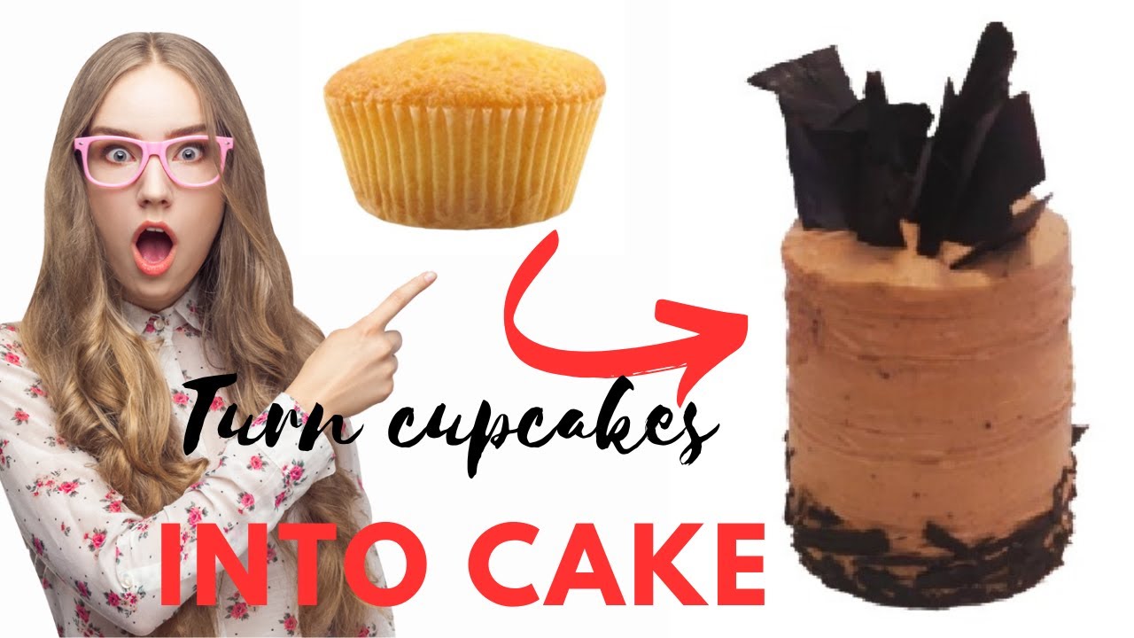 Cupcake Cake | How to turn cupcakes into a Cake #smallcake #minicake #miniaturecake