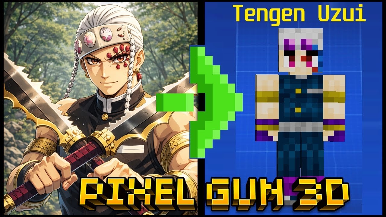How to make Demon Slayer: Tengen Uzui in Pixel Gun 3D
