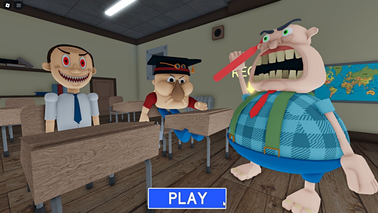 EVIL DAD and MR.MEANIEHEAD FELL ASLEEP IN THE EVIL TEACHER'S CLASS? New Cute Obby!
