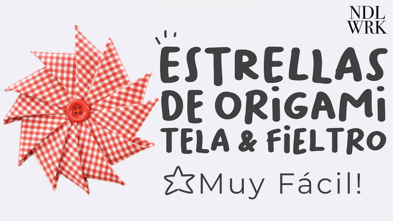 Estrella Navideña de Origami de Tela - Video Tutorial Fácil Paso a Paso! (PATRÓN GRATIS)