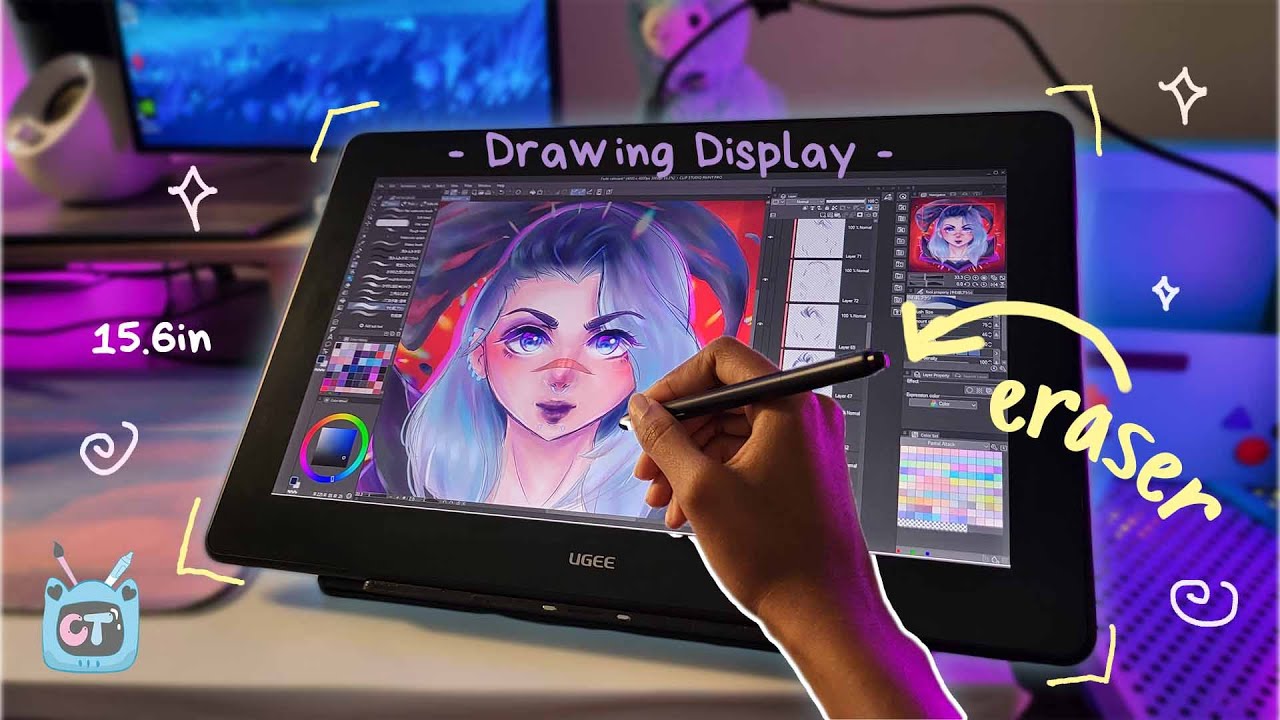 ✏️ Budget Drawing Display 🌱 UGEE U1600 Unboxing Review + Fade (Valorant) Fanart 🌙