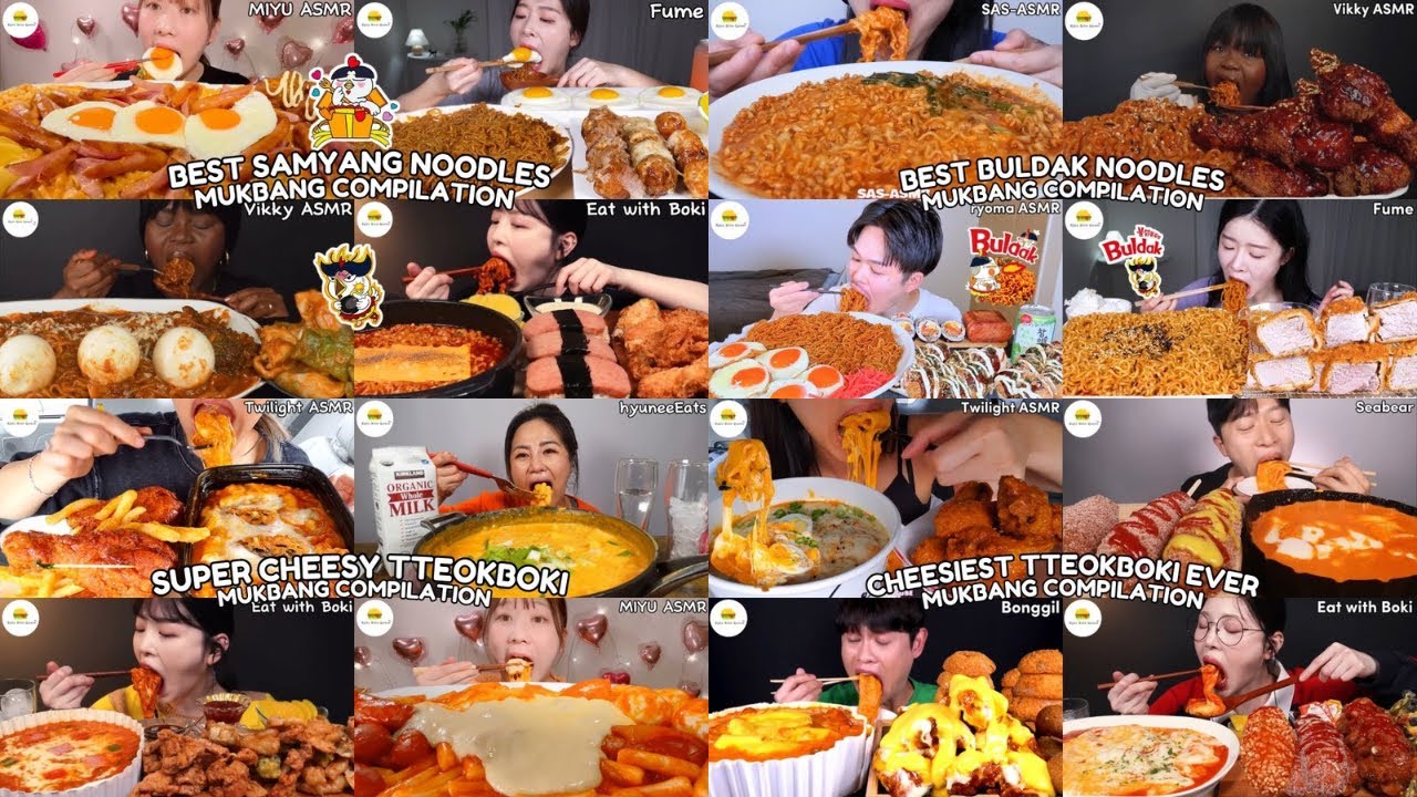 ASMR | 1 HOUR BEST BULDAK NOODLES VS CHEESY TTEOKBOKI MUKBANG COMPILATION |