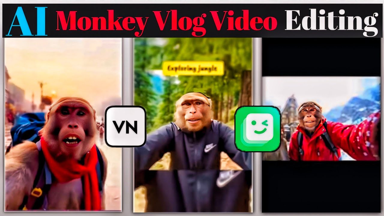 # Monkey_Vlog_Video कैसे बनाए | 2025  Trending_Monkey_vlog_video / VN App se kaise bnaye ||
