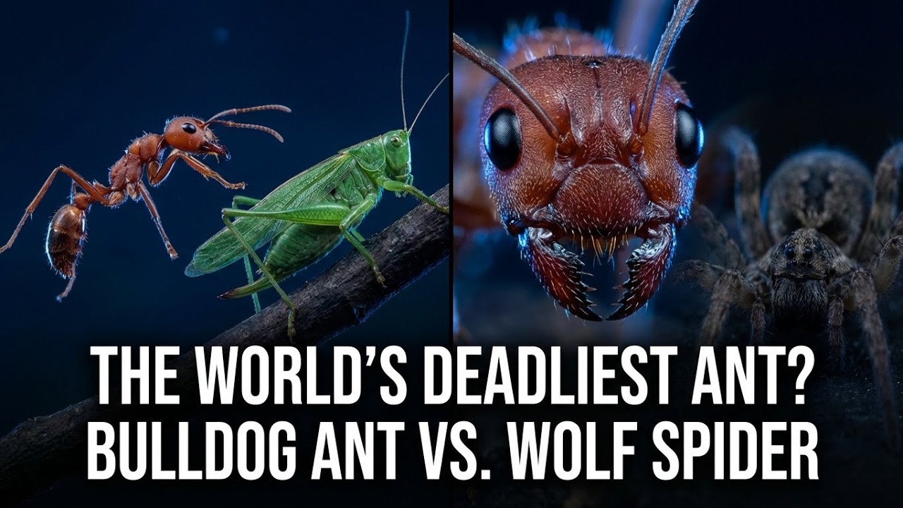 The World's Deadliest Ant? Bulldog Ant vs. Wolf Spider