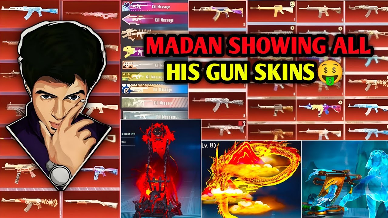 MADAN SHOWING ALL HIS GUN SKIN COLLECTIONS 🔫 #madan #madanop #bgmi