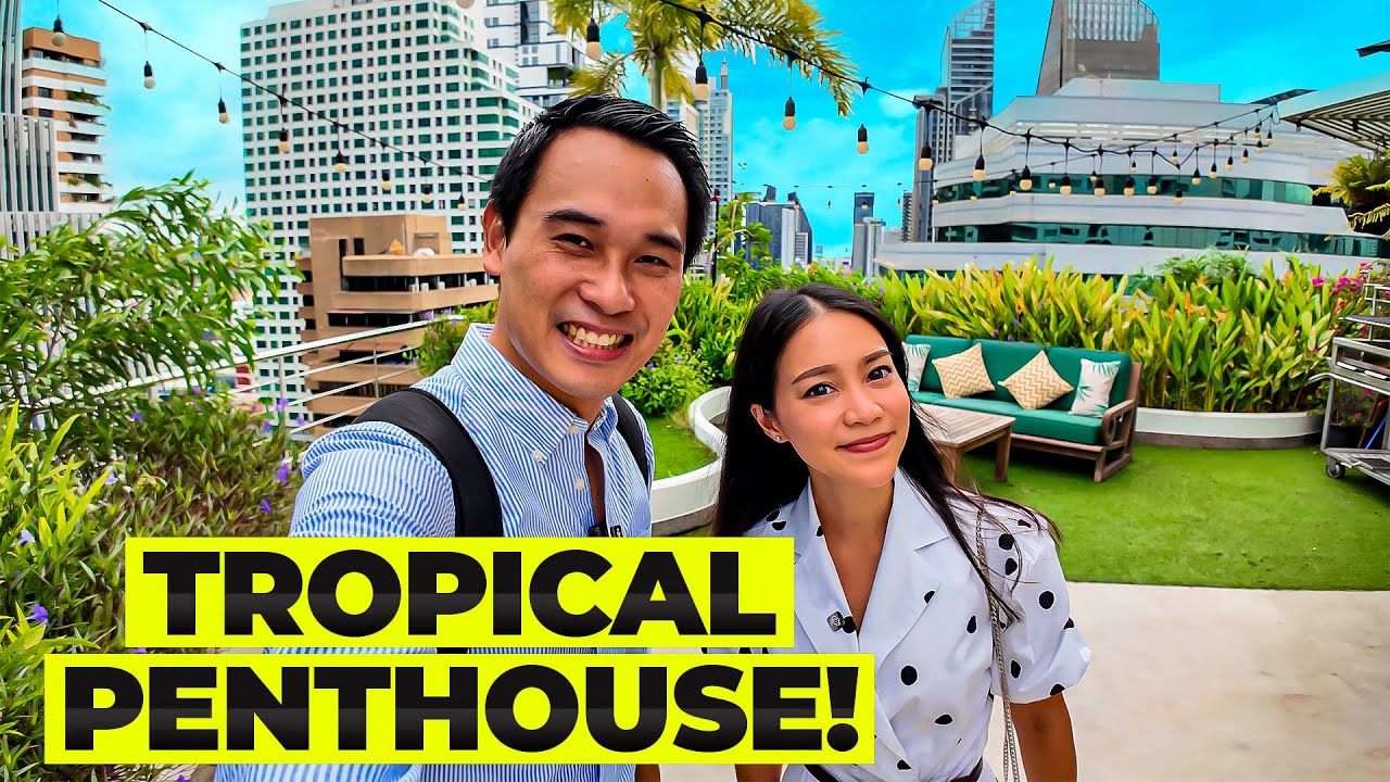 JUST LISTED! Tropical Penthouse with MASSIVE OUTDOOR BAR | Bangkok Condo Tour!