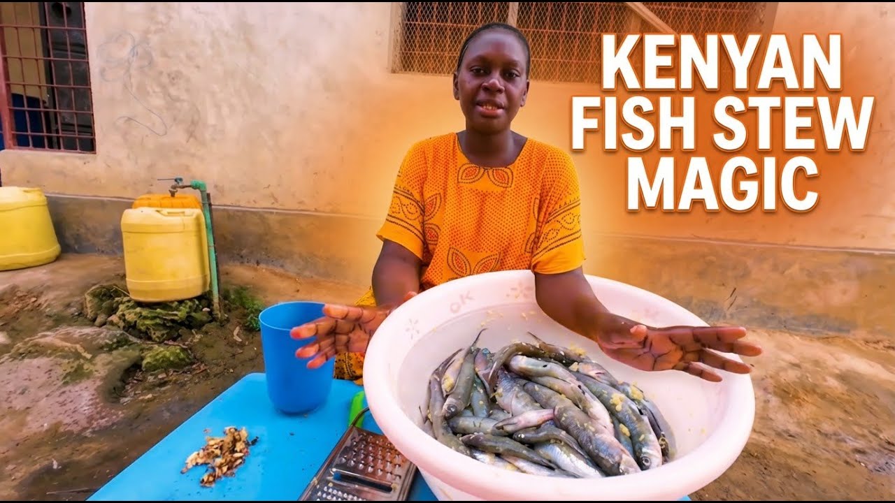 KENYAN AMARANTHUS, FISH STEW SERVED WITH SOFT UGALI.