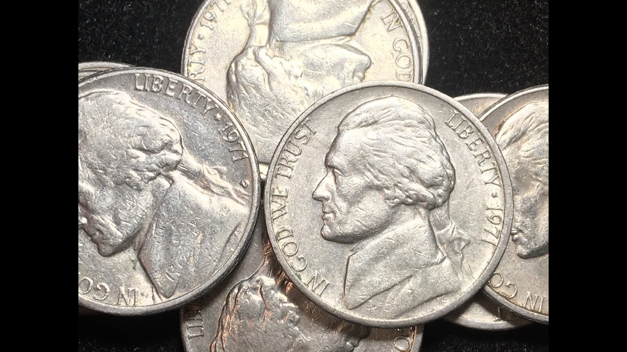 1971 United States No S Jefferson Nickel - Look For Valuable US 5 Cents Coins - Monticello Reverse