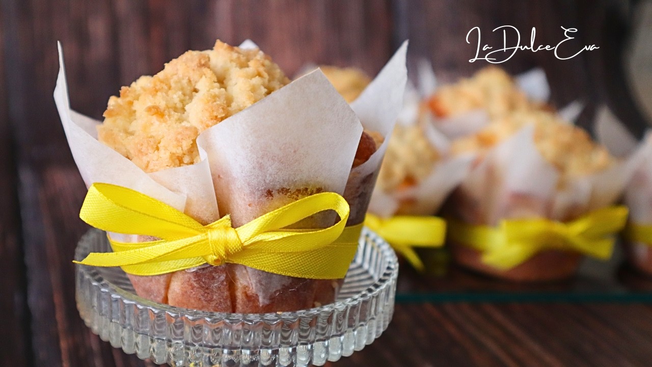 MUFFINS de MANTEQUILLA y LIMÓN con Crumble ¡¡No te esperas su sabor!!😋 La Dulce Eva