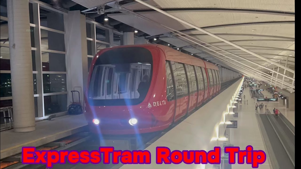 Round trip ride on the ExpressTram at Detroit Wayne County Metropolitan Airport