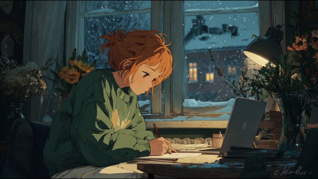 Snowy Night Lofi • Cozy Beats for Deep Focus