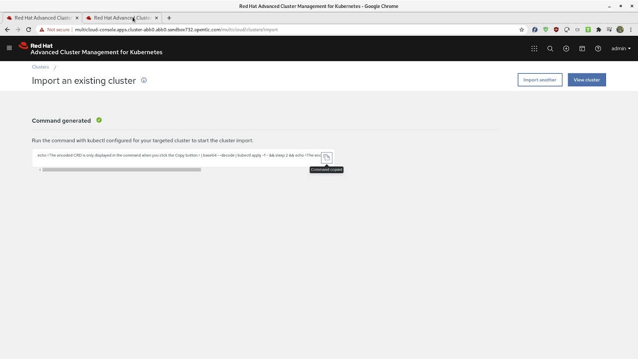 How to Manage An Existing Cluster with Advanced Cluster Manager for Kubernetes