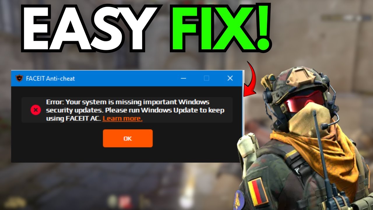 Faceit Anti Cheat Error Windows Update | Easy fix ✅