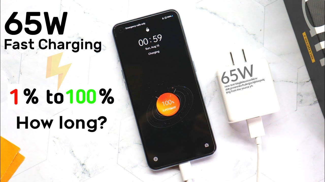 Realme GT 5G Charging Test | 65W Charger | Realme GT 5G Full Battery Charged Time 0 to 100% ⚡⚡😲