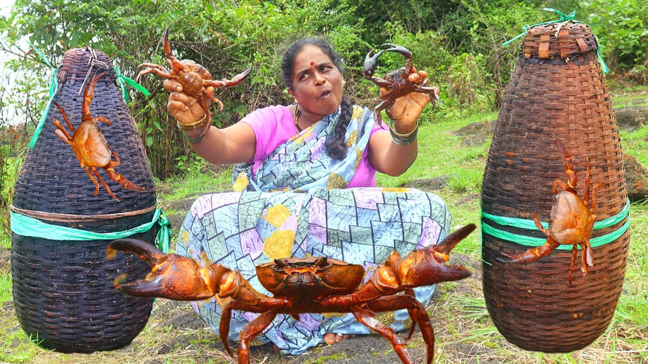 RIVER CRAB HUNTING AND COOKING  🦀🦀|| ಮಲೆನಾಡಿನ  ಸ್ಪೆಷಲ್ ಕಟ್ಟೇಡಿ ಸಾರು🤤 || ಕಾರೆಡಿ