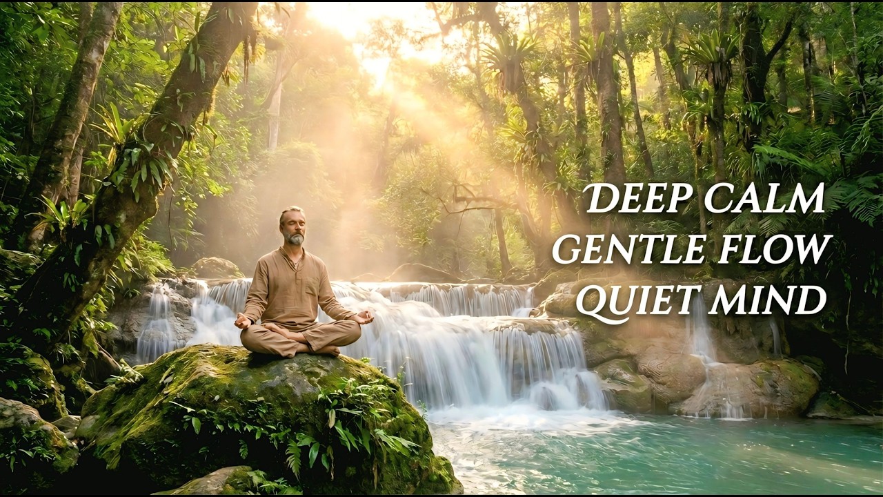 Vibraphone Meditation Music + Waterfall Visuals for Anxiety Relief and Calm
