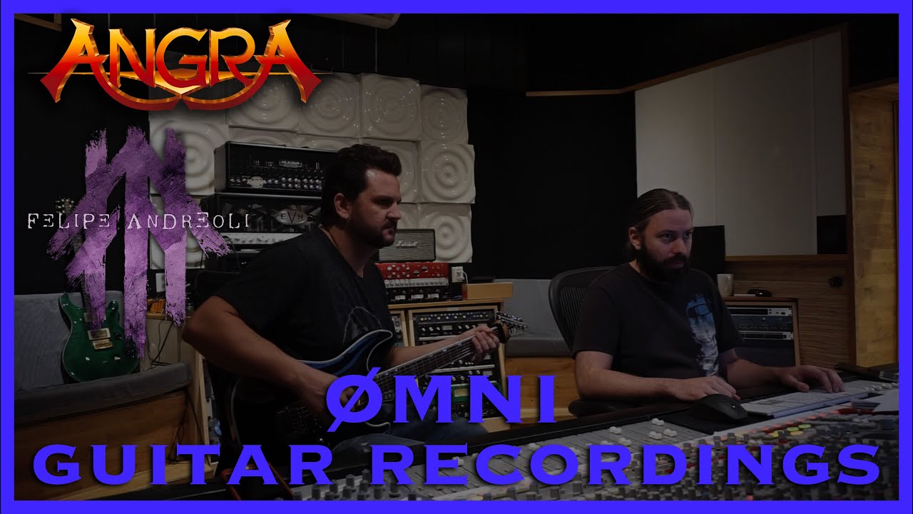 Felipe Andreoli - Gravando guitarras no álbum ØMNI do Angra