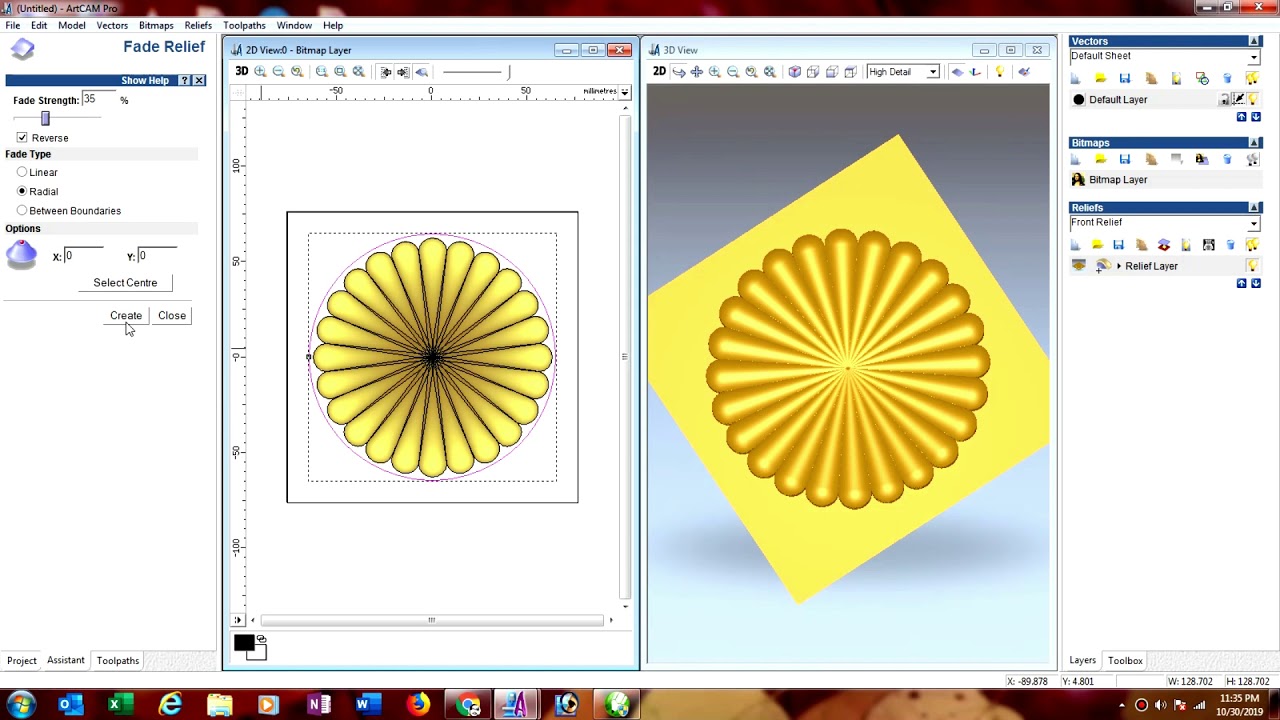 How to make 3d flower design in Artcam 2008