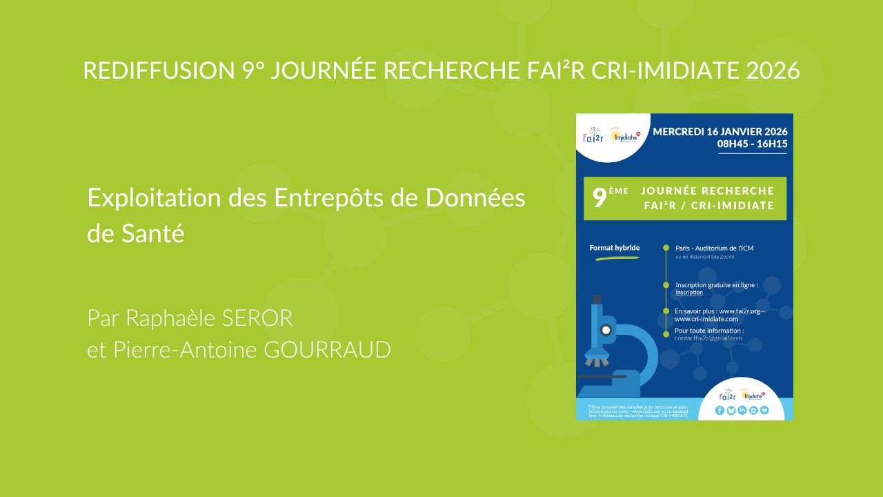 Journée Recherche 2026 : Exploitation des Entrepôts de Données de Santé