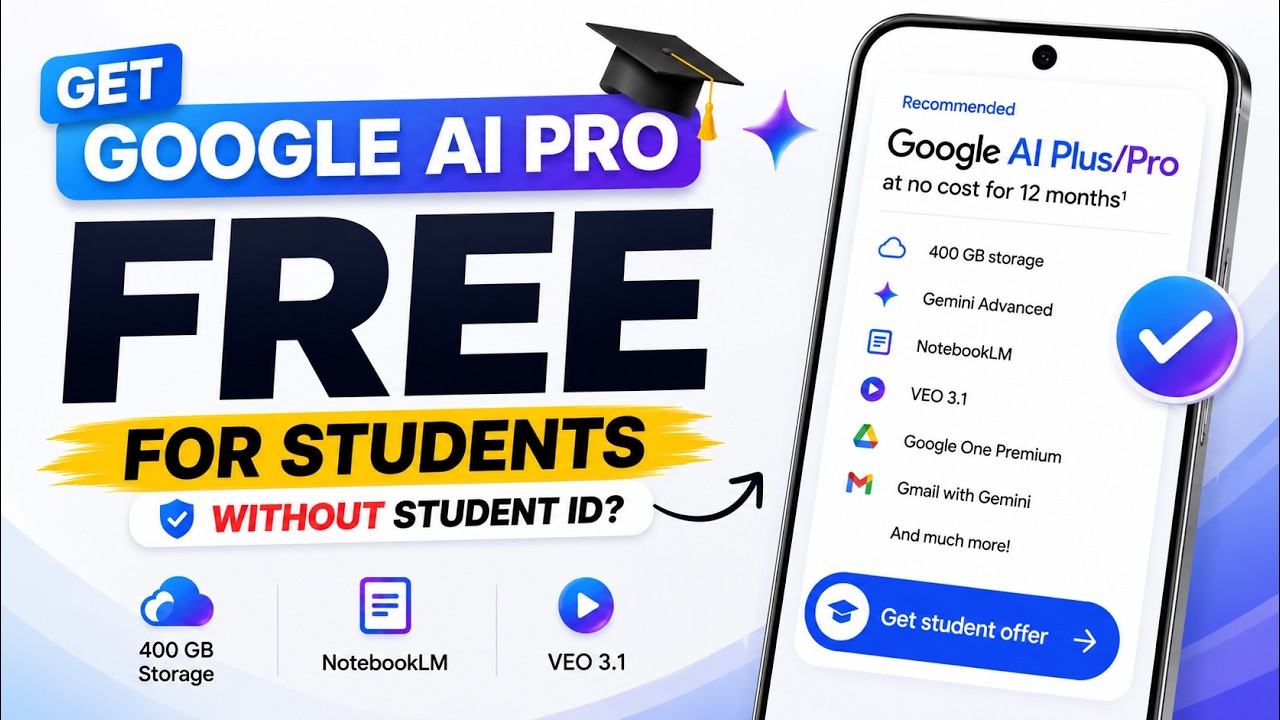 Get Google AI Pro FREE! For Students & Without Student ID (2026) ⏱️￼