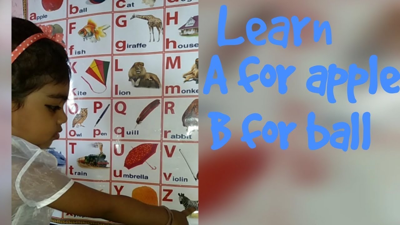 Learn ABCD from chart || A for apple, B for ball.....|| Educational video for childrens