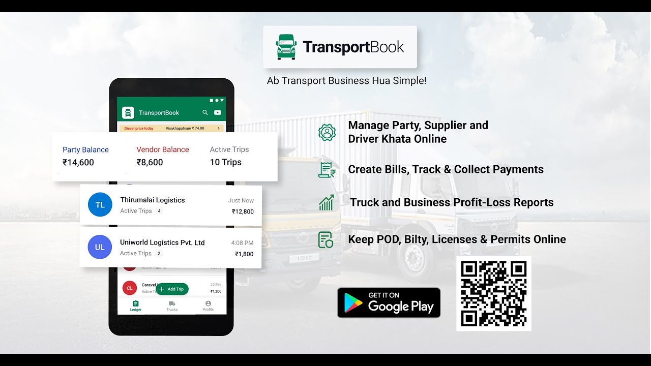 TransportBook - All in one App for Fleet Owners, Transporters and Commission Agents