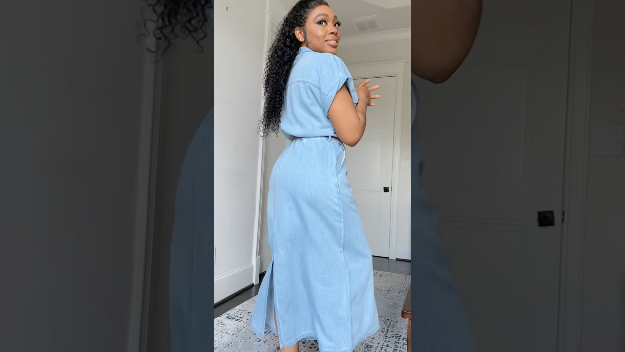 How to style a jean dress. Yes or no✨Shop outfits link in bio LTK✨#howtodress