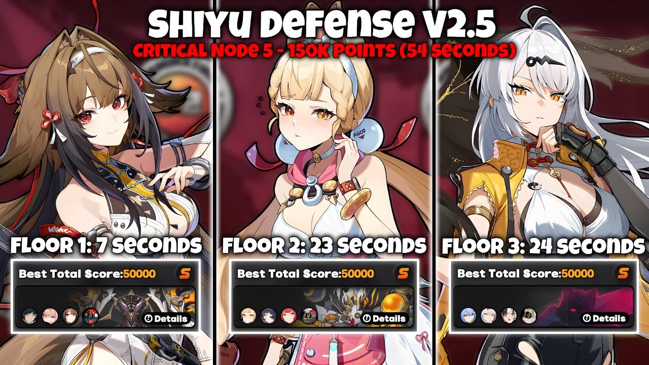 150k Top 0.01% Max Score In 54 Seconds! Shiyu Defense Critical Node 5 - Zenless Zone Zero (v2.5)