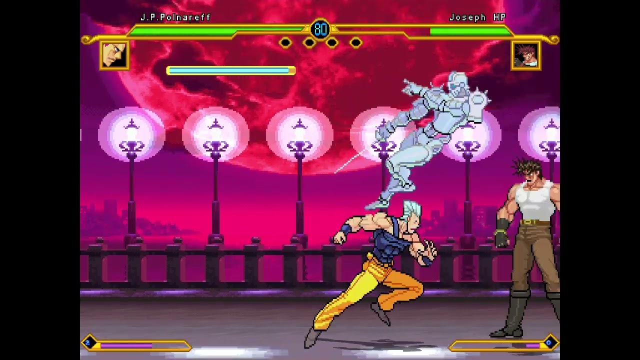 M.U.G.E.N: J.P. Polnareff VS Joseph Hermit Purple