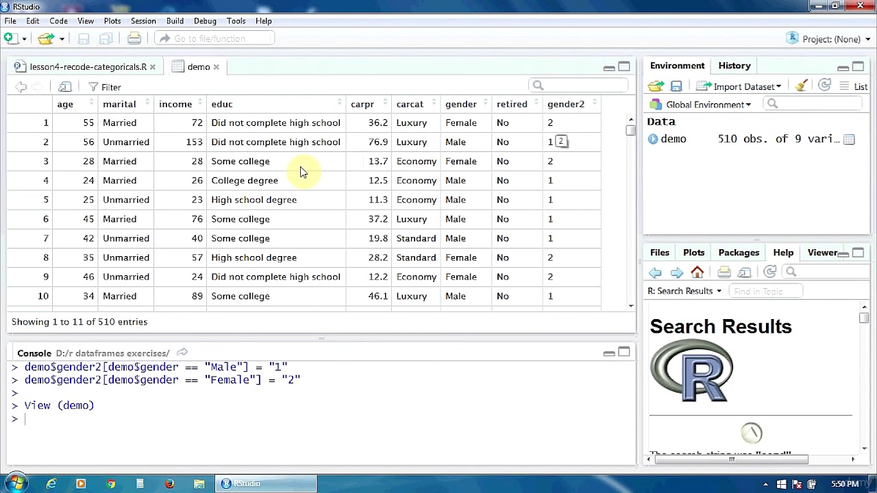 5. Recoding Categorical Variables in R