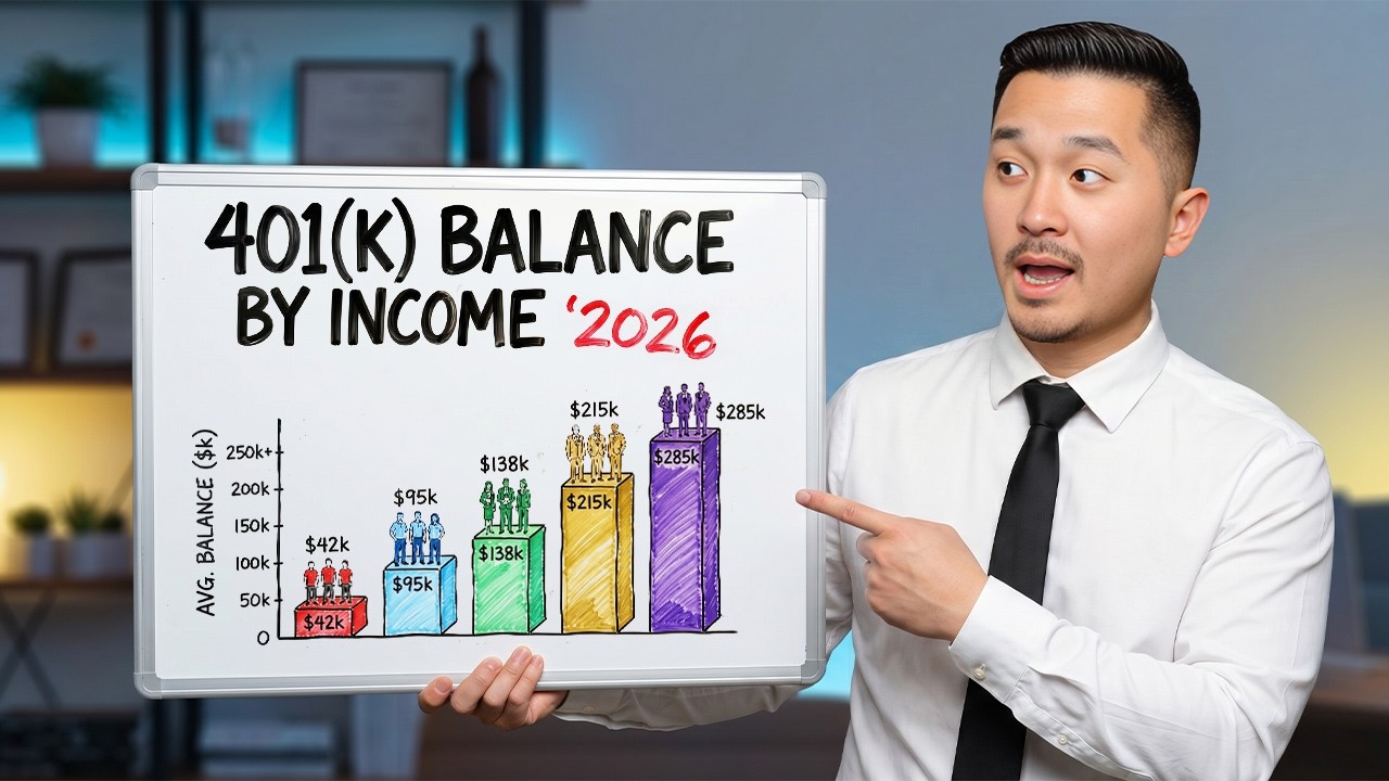 Средний баланс пенсионного плана 401(k) для всех уровней дохода в 2026 году.
