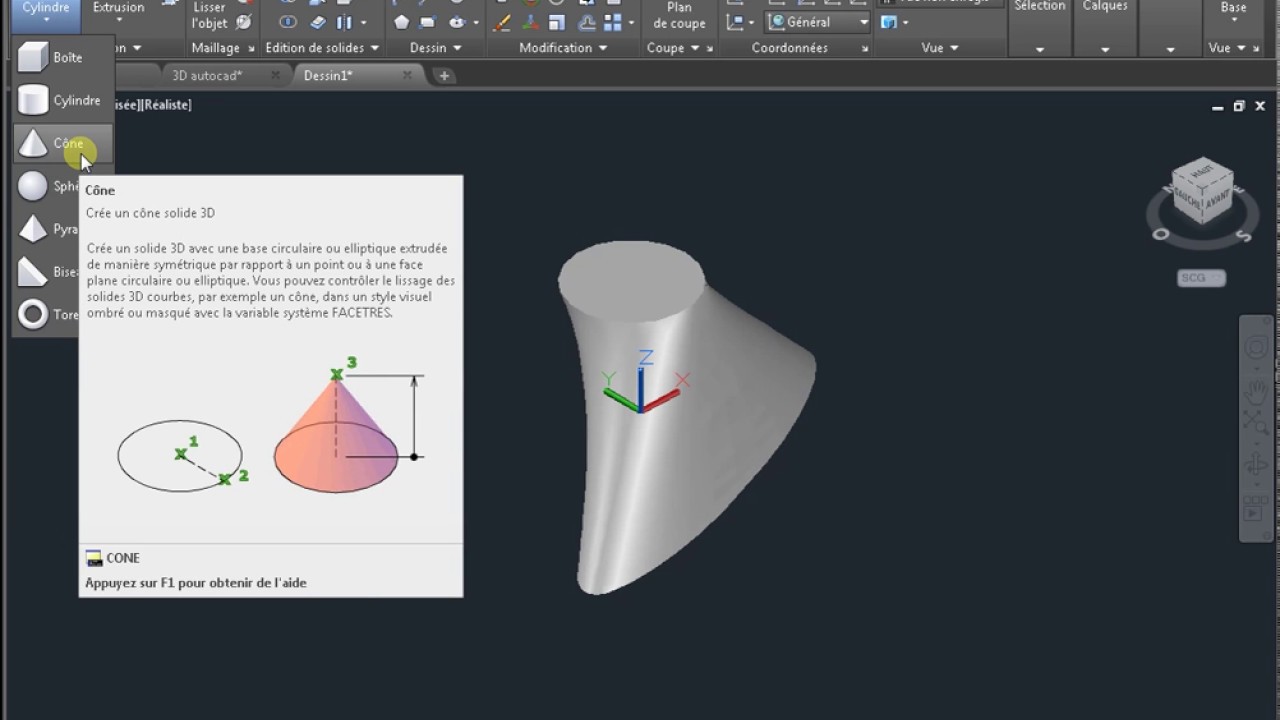 Autocad volume 3D