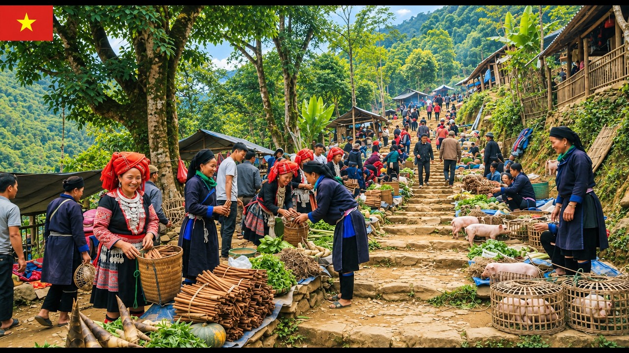 Discover an authentic and peaceful way of life at a Red Dao market in Vietnam.