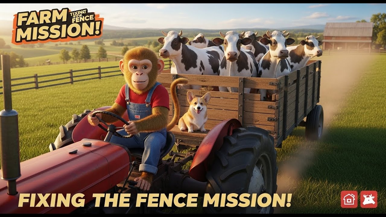 Tiny the Monkey & Milo Fix the Farm Fence 🐵🐶 | Their Biggest Mission!