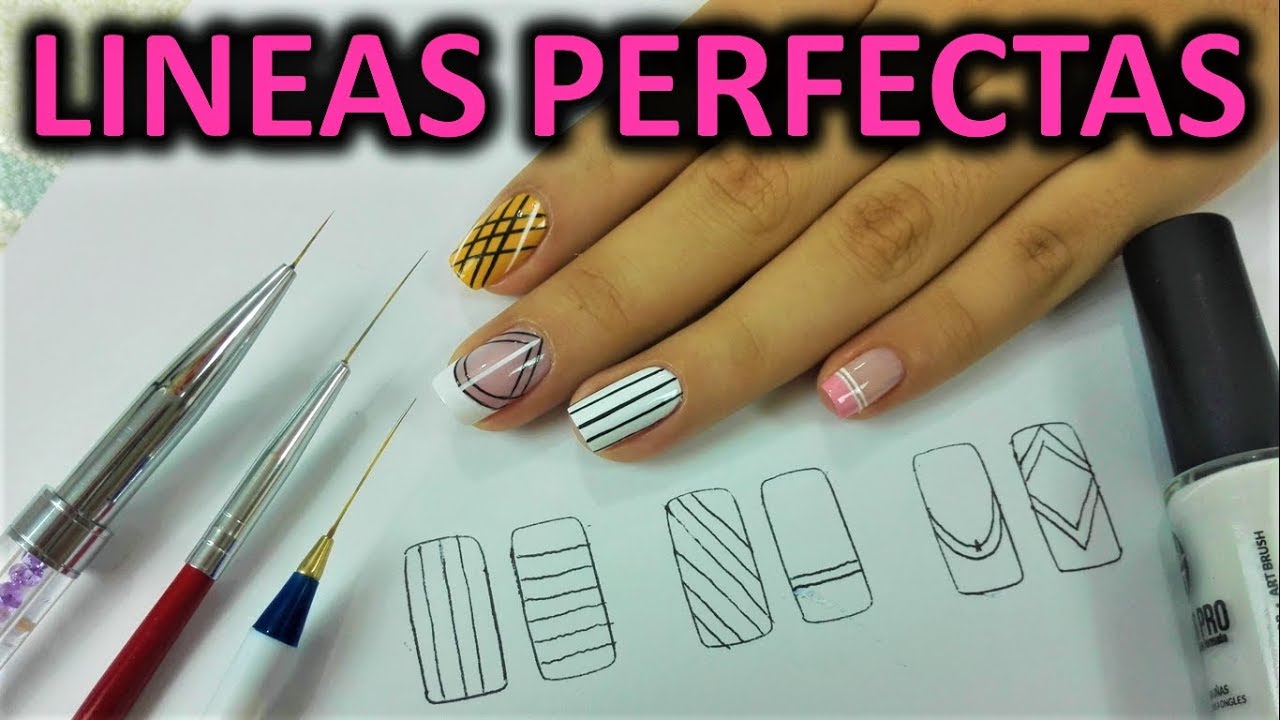 como hacer lineas perfectas en tus uñas
