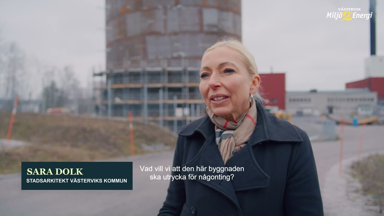 Ackumulatortanken på Stegeholmsverket i Västervik har nu nått sin fulla höjd