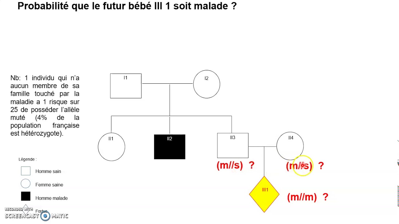 Risque de transmission d'une maladie génétique: la mucoviscidose