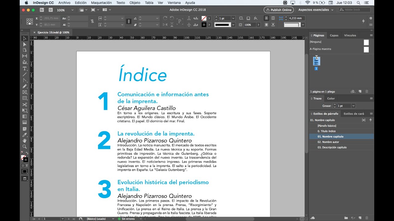 Introducción a InDesign: Estilos de párrafo