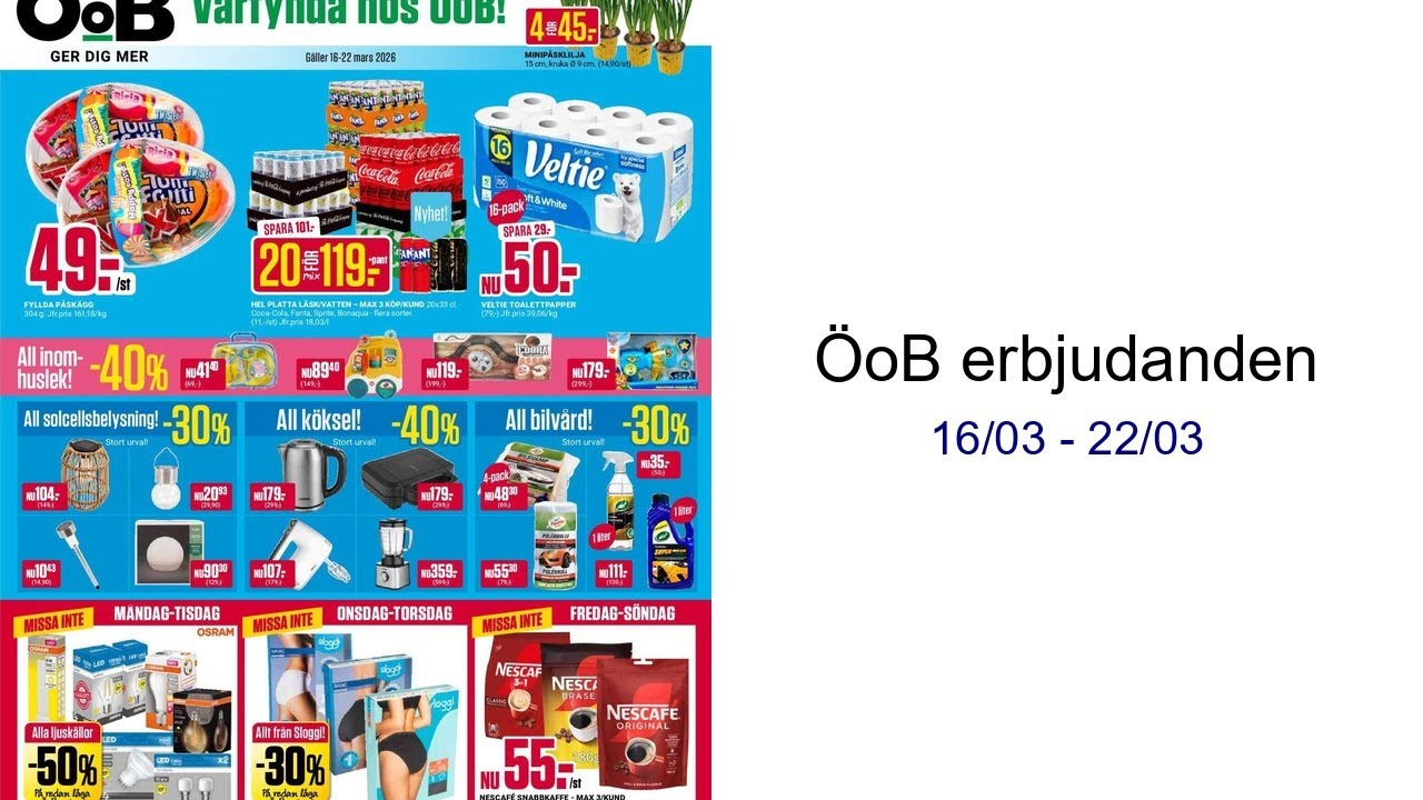 ÖoB erbjudanden 16/03 - 22/03