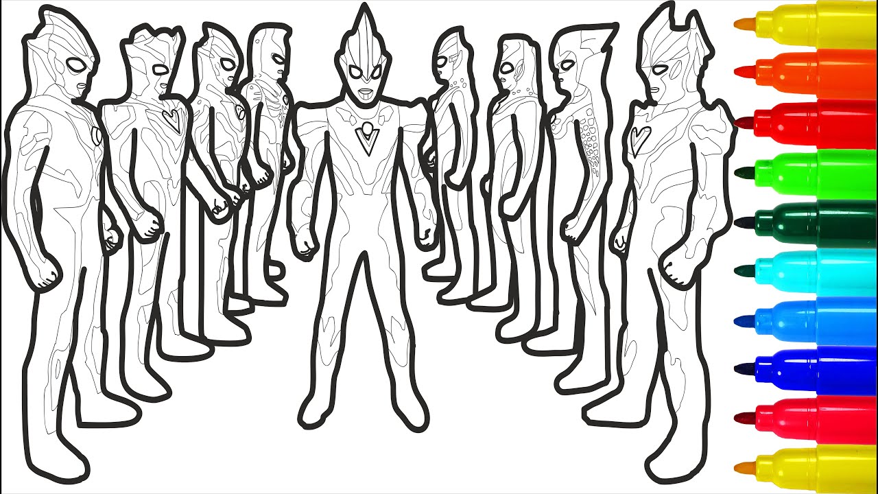 Ultraman Ginga Victory Ginga Strium Zero Max Dina Gaia Coloring Pages | Coloring Pages Markers