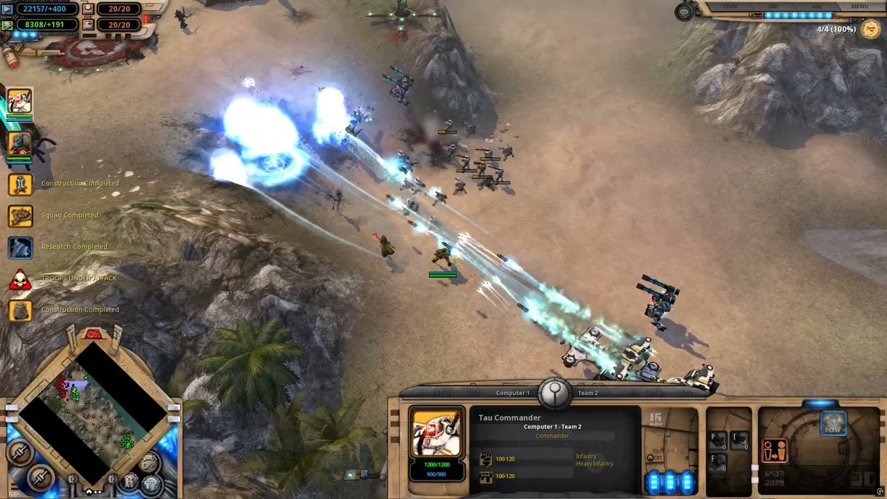 Dawn of War - Tau Commander VS Space Marines