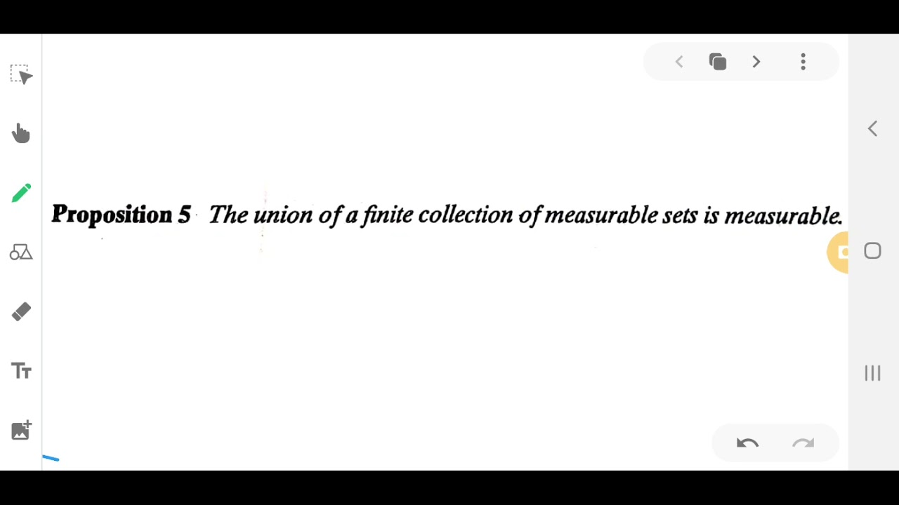 union of Finite collection of measurable sets is measurable