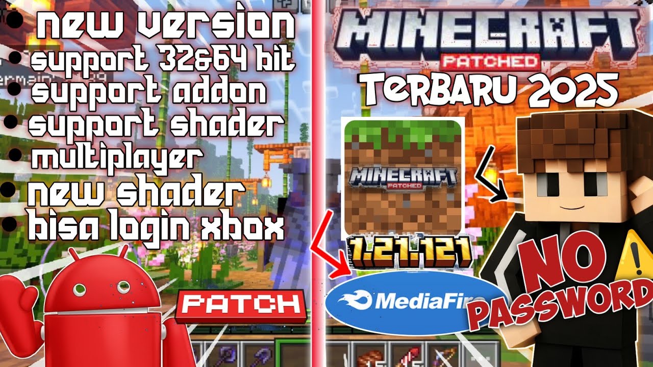 TERBARU!! MINECRAFT PATCHED 2025 V1.21.121 NEW VERSION | SUPPORT 32 64 BIT |NO PASSWORD 