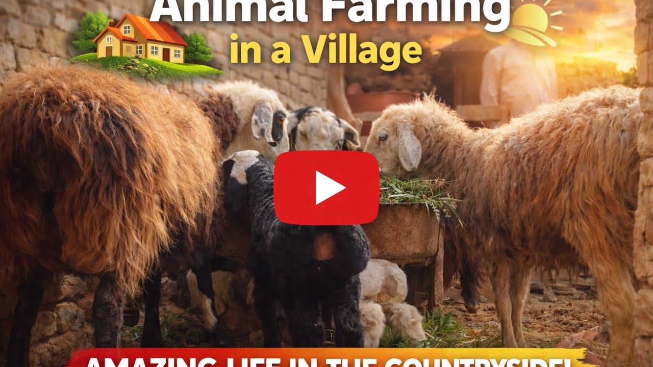 Beautiful morning and the livestock of the village