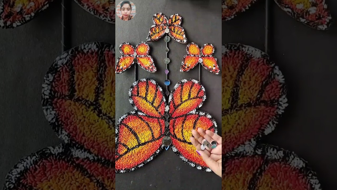 Rice Se Beautiful Butterfly Crafta Making ਚਾਵਲ ਦੀ ਤਿਤਲੀ ਬਣਾਈ #craft #butterfly #viral #rice