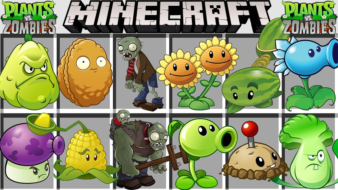 МОД НА РАСТЕНИЯ ПРОТИВ ЗОМБИ В МАЙНКРАФТ PLANTS VS ZOMBIES ADDON MINECRAFT BE PVZ